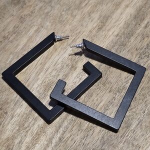 Black Square Geometric Earrings